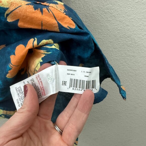 Quiksilver Daisy Spray Floral Short Sleeve Cotton Button Up Shirt Mens sz Large - Picture 6 of 9